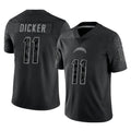 Davalo LA.Chargers #11 Cameron Dicker Player Black Limited Reflective Home Game Stitched Jerseys