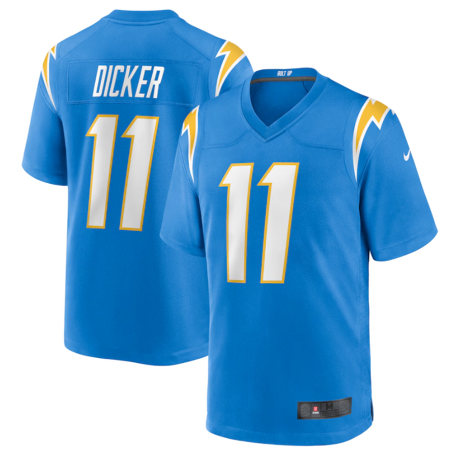 Davalo LA.Chargers #11 Cameron Dicker Powder Blue Game Jersey Stitched Jerseys