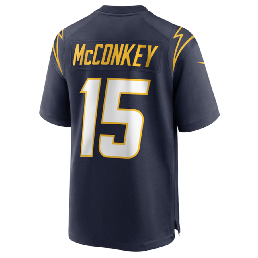 Davalo LA.Chargers #15 Ladd McConkey Navy Game Jersey Stitched Jersey
