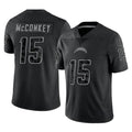 Davalo LA.Chargers #15 Ladd McConkey Player Black Limited Reflective Home Game Stitched Jerseys