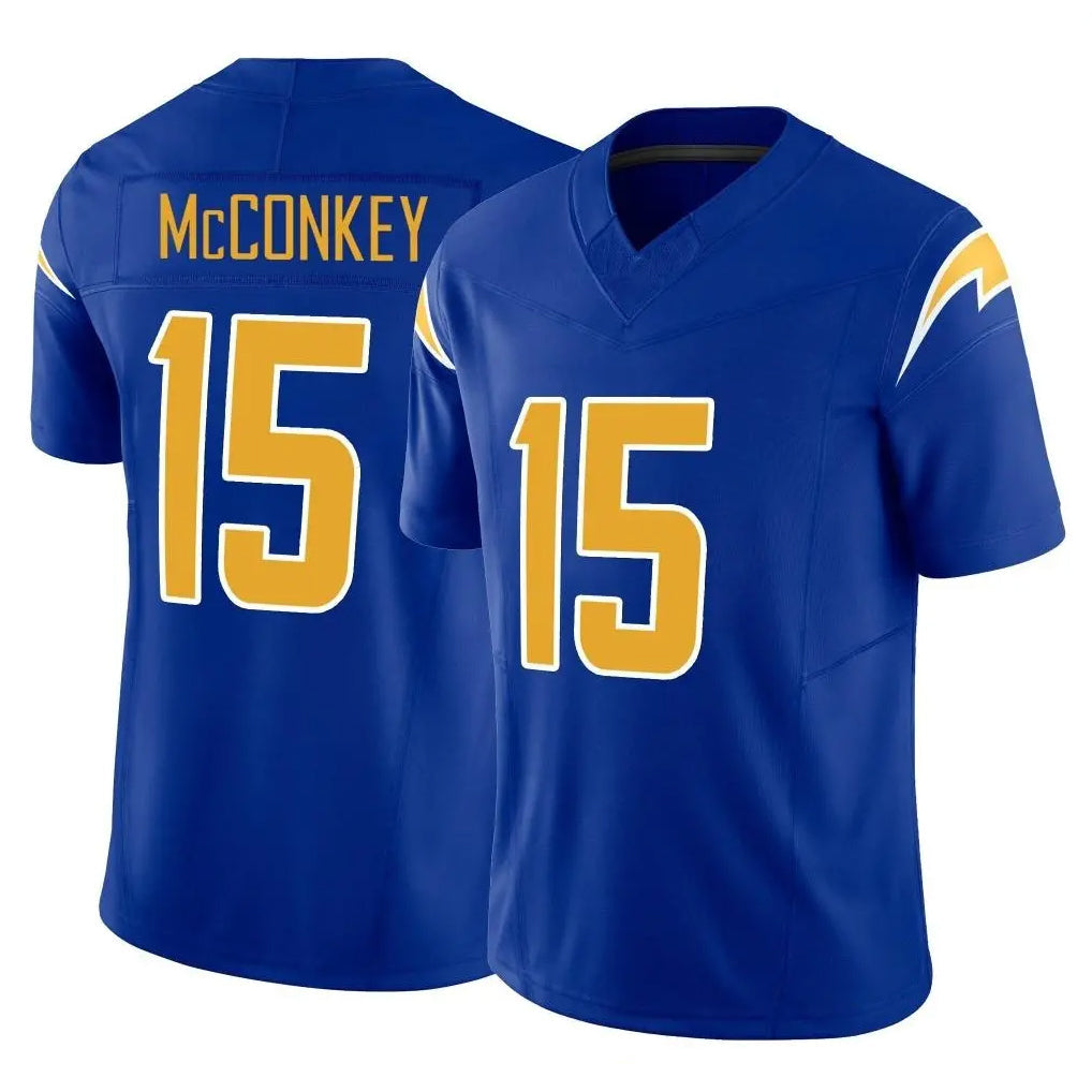 Davalo LA.Chargers #15 Ladd McConkey Player Royal Limited Vapor F.U.S.E. Home Game Stitched Jerseys