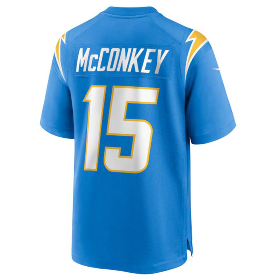 Davalo LA.Chargers #15 Ladd McConkey Powder Blue 2024 Draft Player Game Jersey Stitched Jerseys