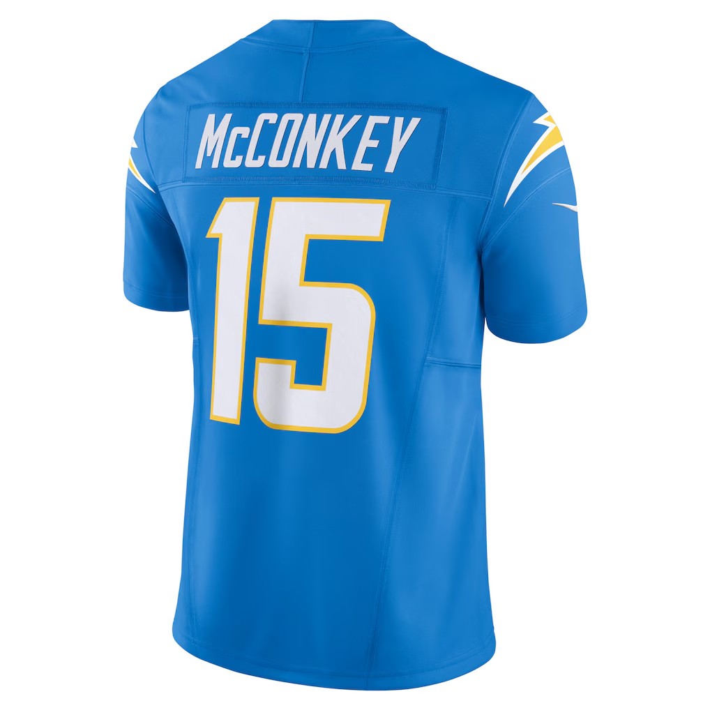Davalo LA.Chargers #15 Ladd McConkey Powder Blue Team Vapor F.U.S.E. Limited Stitched Jerseys