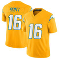 Davalo LA.Chargers #16 J.K. Scott Player Gold Limited Vapor F.U.S.E. Home Game Stitched Jerseys