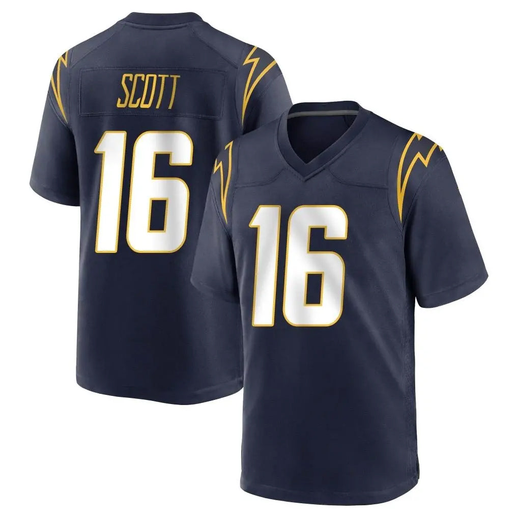 Davalo LA.Chargers #16 J.K. Scott Player Navy Home Game Stitched Jerseys