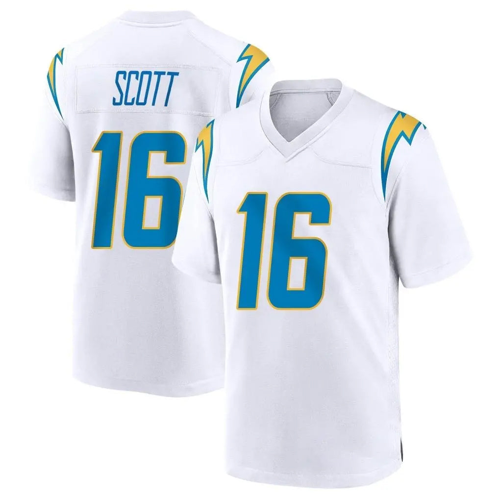 Davalo LA.Chargers #16 J.K. Scott Player White Home Game Stitched Jerseys