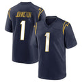 Davalo LA.Chargers #1 Quentin Johnston Player Navy Home Game Stitched Jerseys