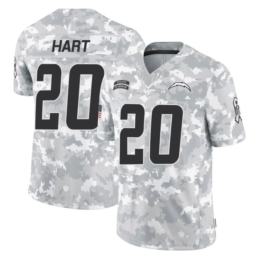 Davalo LA.Chargers #20 Cam Hart Player Arctic Camo Salute To Service Limited Game Stitched Jerseys