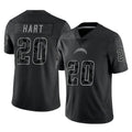 Davalo LA.Chargers #20 Cam Hart Player Black Limited Reflective Home Game Stitched Jerseys