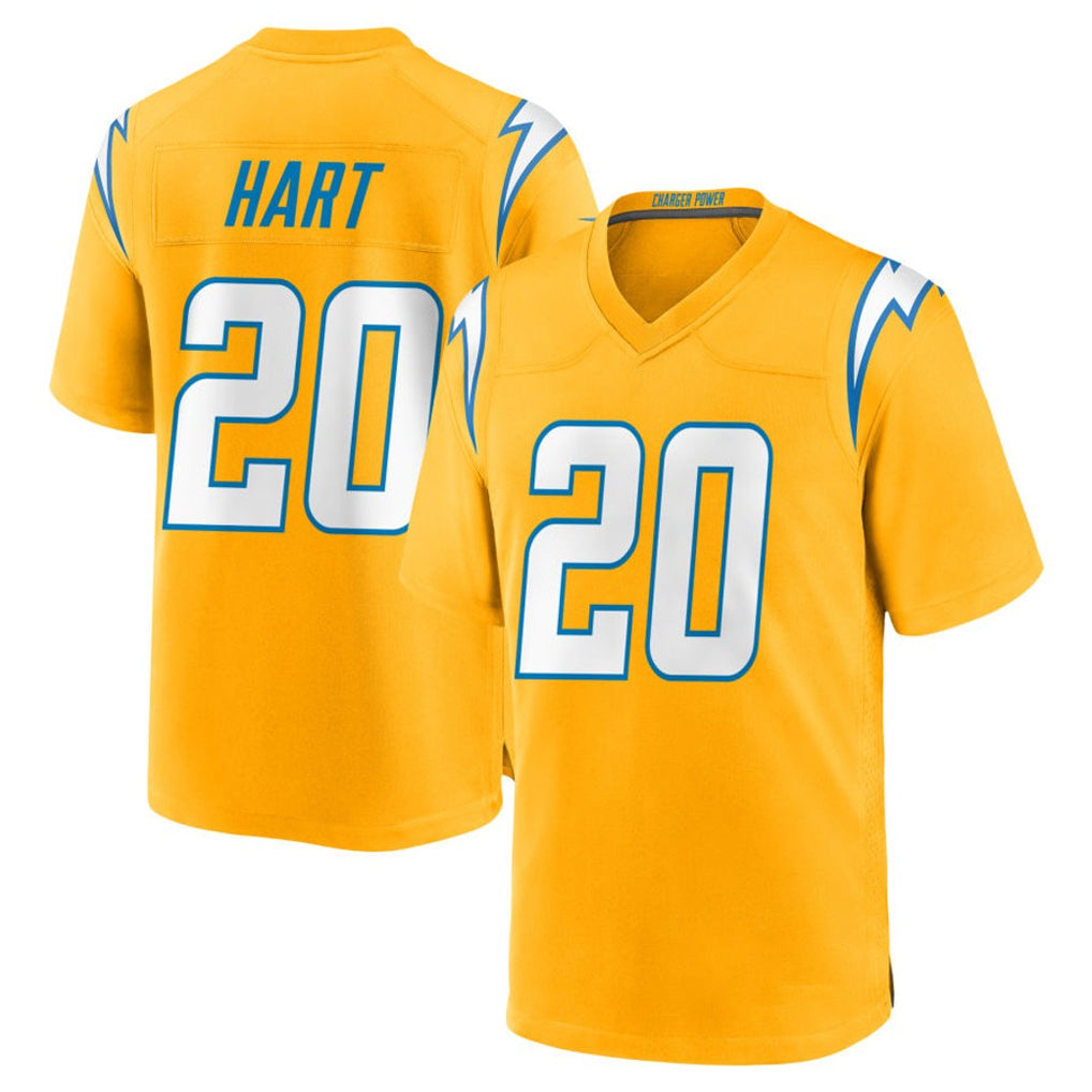 Davalo LA.Chargers #20 Cam Hart Player Gold Home Game Stitched Jerseys