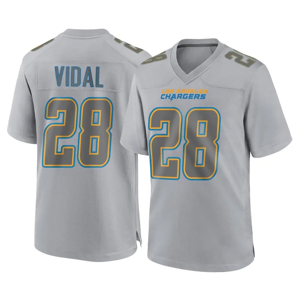 Davalo LA.Chargers #28 Kimani Vidal Player Gray Atmosphere Fashion Home Game Stitched Jerseys