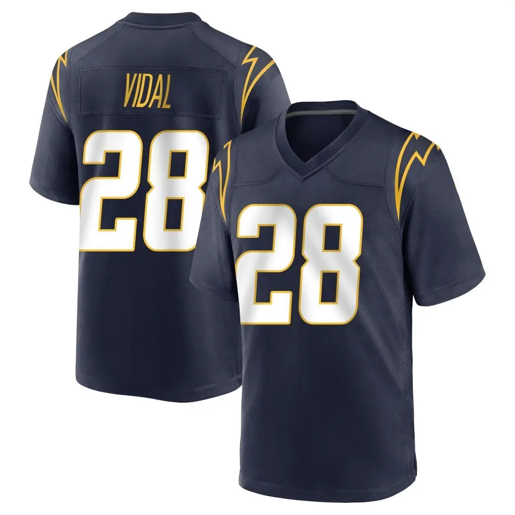 Davalo LA.Chargers #28 Kimani Vidal Player Navy Home Game Stitched Jerseys