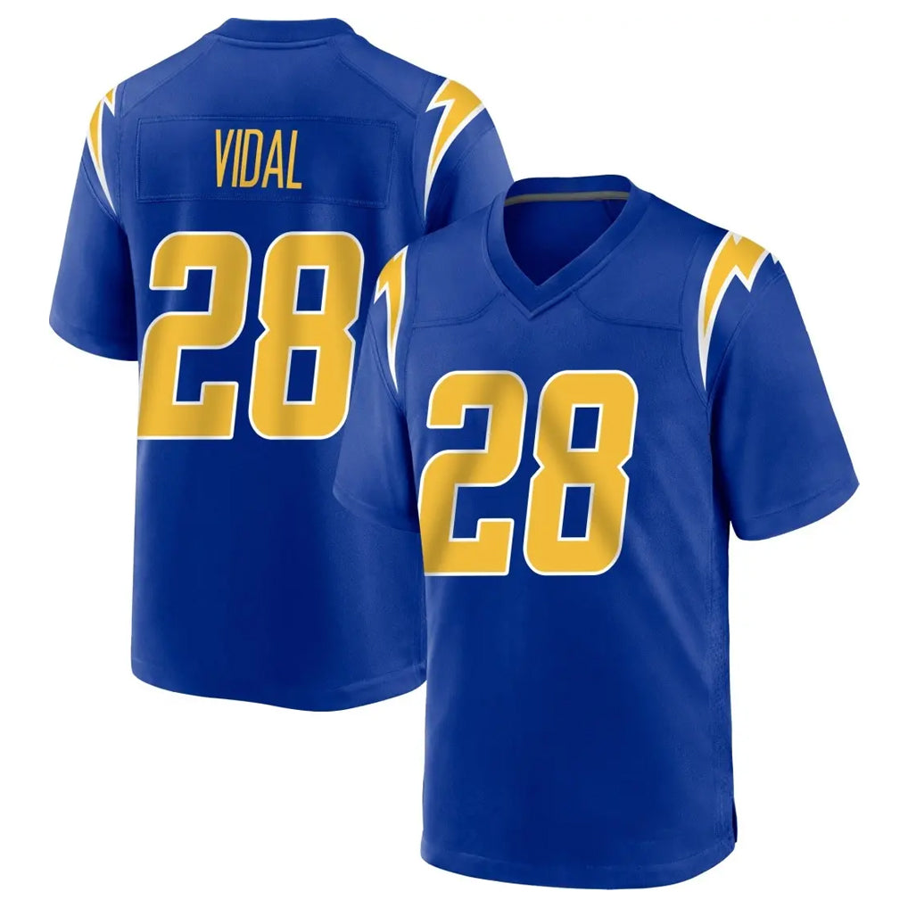 Davalo LA.Chargers #28 Kimani Vidal Player Royal Home Game Stitched Jerseys