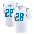 Davalo LA.Chargers #28 Kimani Vidal Player White Home Game Stitched Jerseys