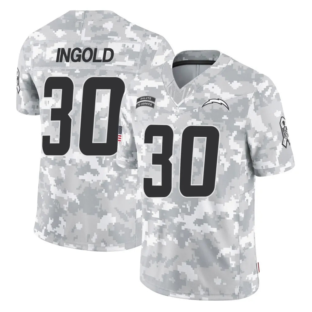 Davalo LA.Chargers #30 Alec Ingold Player Arctic Camo Salute To Service Limited Game Stitched Jerseys