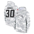 Davalo LA.Chargers #30 Alec Ingold Player Arctic Camo Salute to Service Hoodies Limited Game Stitched Jerseys