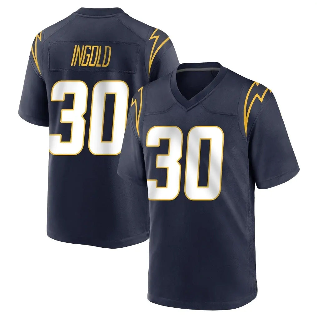 Davalo LA.Chargers #30 Alec Ingold Player Navy Home Game Stitched Jerseys