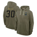 Davalo LA.Chargers #30 Alec Ingold Player Olive Salute to Service Pullover Hoodies Limited Stitched Jerseys