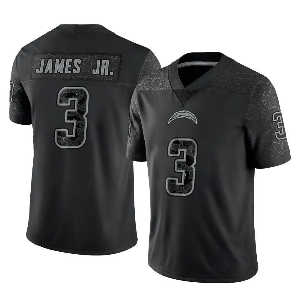 Davalo LA.Chargers #3 Derwin James Jr. Player Black Limited Reflective Home Game Stitched Jerseys