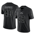 Davalo LA.Chargers #48 Bud Dupree Player Black Limited Reflective Home Game Stitched Jerseys