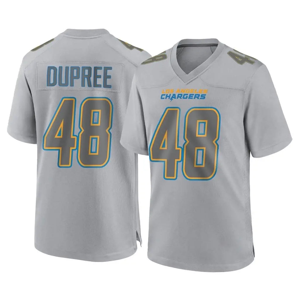 Davalo LA.Chargers #48 Bud Dupree Player Gray Atmosphere Fashion Home Game Stitched Jerseys