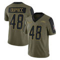 Davalo LA.Chargers #48 Bud Dupree Player Olive Salute To Service Limited Game Stitched Jerseys