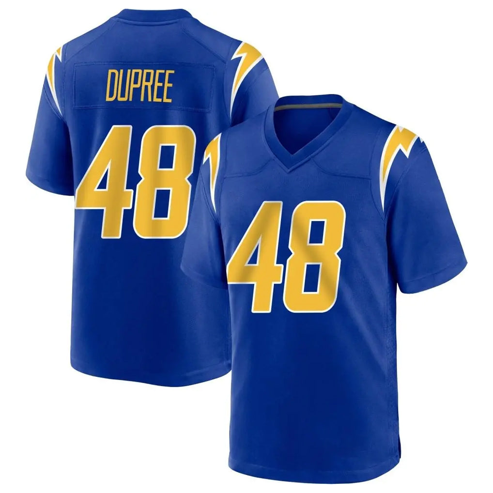 Davalo LA.Chargers #48 Bud Dupree Player Royal Home Game Stitched Jerseys