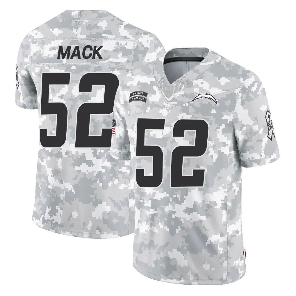 Davalo LA.Chargers #52 Khalil Mack Player Arctic Camo Salute To Service Limited Game Stitched Jerseys
