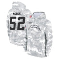 Davalo LA.Chargers #52 Khalil Mack Player Arctic Camo Salute to Service Hoodies Game Stitched Jerseys