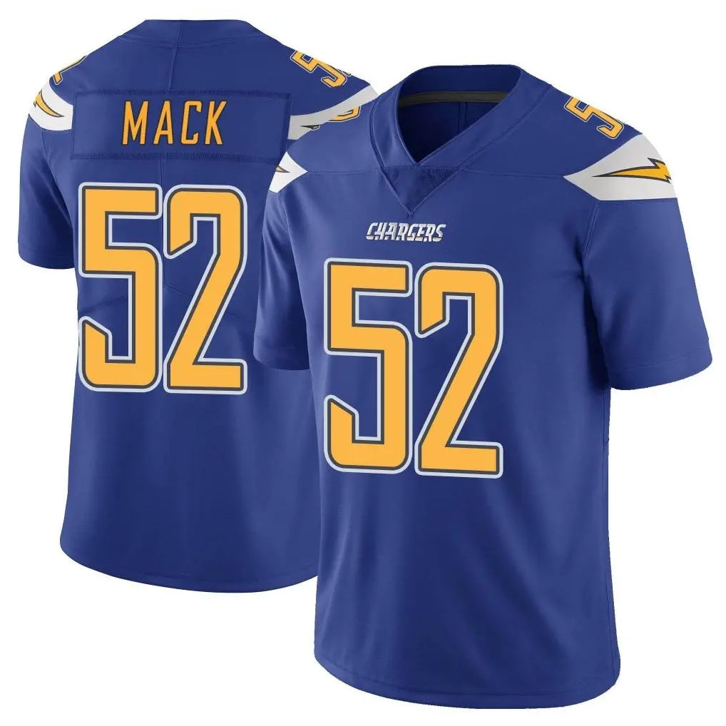 Davalo LA.Chargers #52 Khalil Mack Player Royal Limited Color Rush Vapor Untouchable Home Game Stitched Jerseys