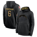 Davalo LA.Chargers #6 Denzel Perryman Player Black Salute to Service Hoodies Limited Game Stitched Jerseys