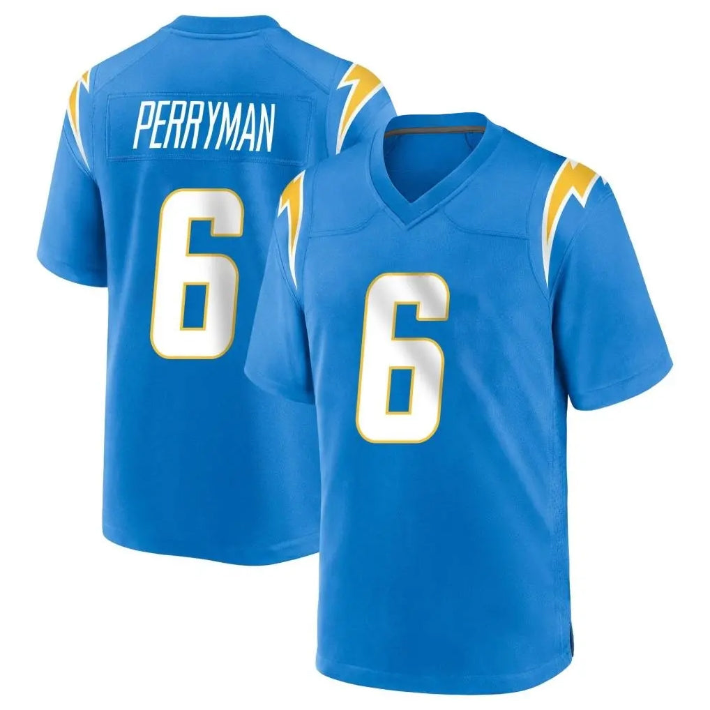 Davalo LA.Chargers #6 Denzel Perryman Player Blue Home Game Stitched Jerseys