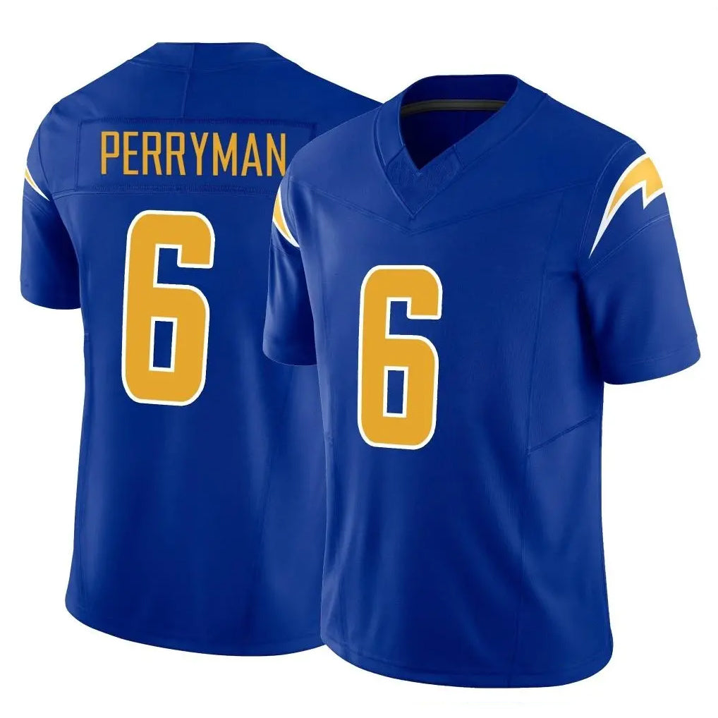 Davalo LA.Chargers #6 Denzel Perryman Player Royal Limited Vapor F.U.S.E. Home Game Stitched Jerseys