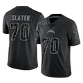 Davalo LA.Chargers #70 Rashawn Slater Player Black Limited Reflective Home Game Stitched Jerseys