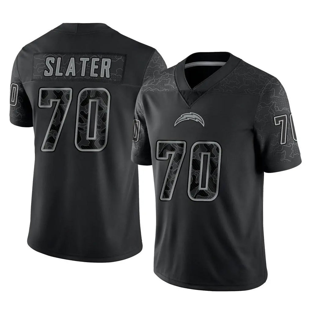 Davalo LA.Chargers #70 Rashawn Slater Player Black Limited Reflective Home Game Stitched Jerseys