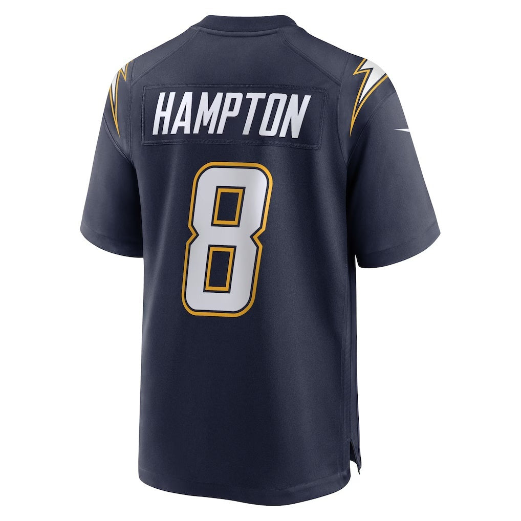Davalo LA.Chargers #8 Omarion Hampton Navy Alternate Super Chargers Game Player Stitched Jerseys