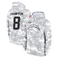 Davalo LA.Chargers #8 Omarion Hampton Player Arctic Camo Salute to Service Hoodies Limited Game Stitched Jerseys