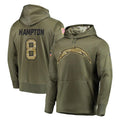 Davalo LA.Chargers #8 Omarion Hampton Player Olive Salute to Service Pullover Hoodies Home Game Stitched Jerseys