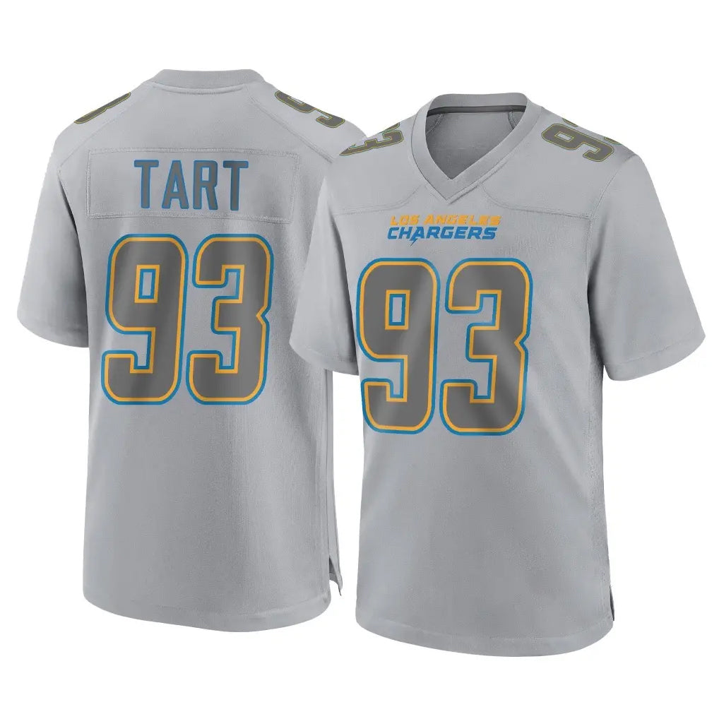 Davalo LA.Chargers #93 Teair Tart Player Gray Atmosphere Fashion Home Game Stitched Jerseys