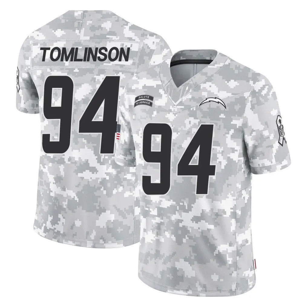 Davalo LA.Chargers #94 Dalvin Tomlinson Player Arctic Camo Salute To Service Limited Game Stitched Jerseys