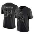 Davalo LA.Chargers #94 Dalvin Tomlinson Player Black Limited Reflective Home Game Stitched Jerseys