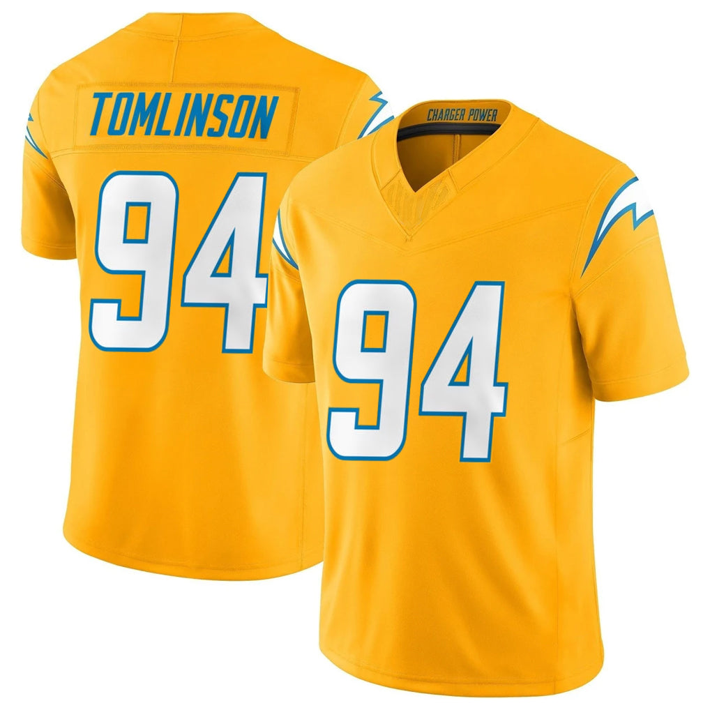 Davalo LA.Chargers #94 Dalvin Tomlinson Player Gold Limited Vapor F.U.S.E. Home Game Stitched Jerseys
