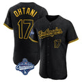 Davalo LA.Dodgers #17 Shohei Ohtani Player Black World Series Meet Snake Skin City Limited Elite Home Stitched Jerseys