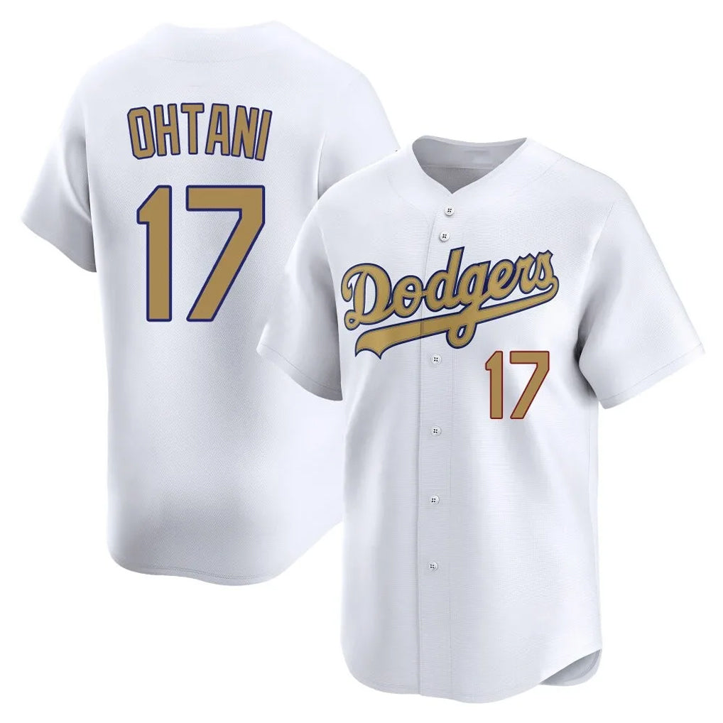 Davalo LA.Dodgers #17 Shohei Ohtani Player Gold Collection Limited Home Stitched Jerseys