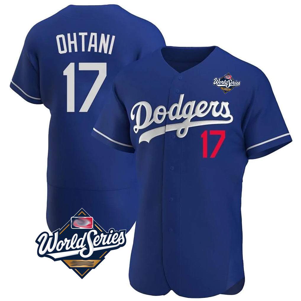 Davalo LA.Dodgers #17 Shohei Ohtani Player Royal World Series Limited Elite Home Stitched Jerseys