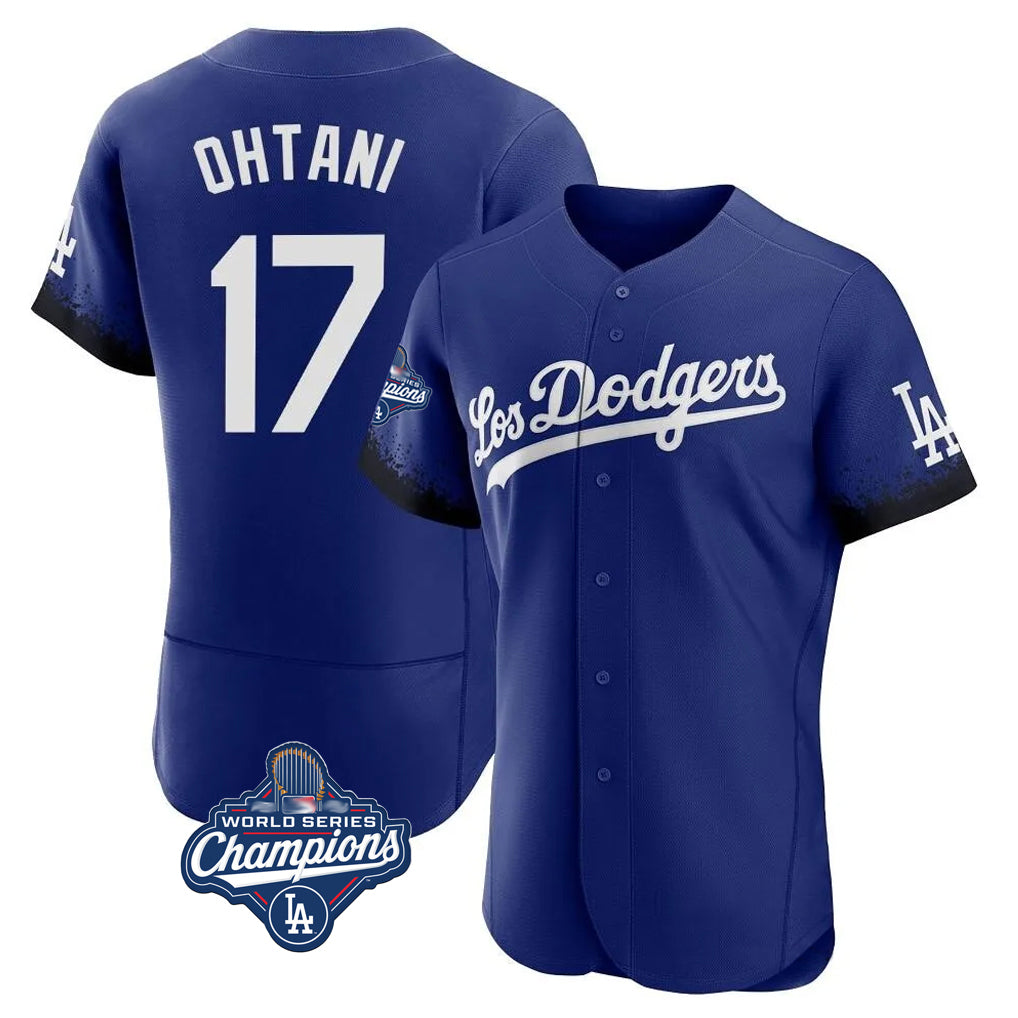 Davalo LA.Dodgers #17 Shohei Ohtani Player Royal World Series Meet City Connect Elite Home Stitched Jerseys