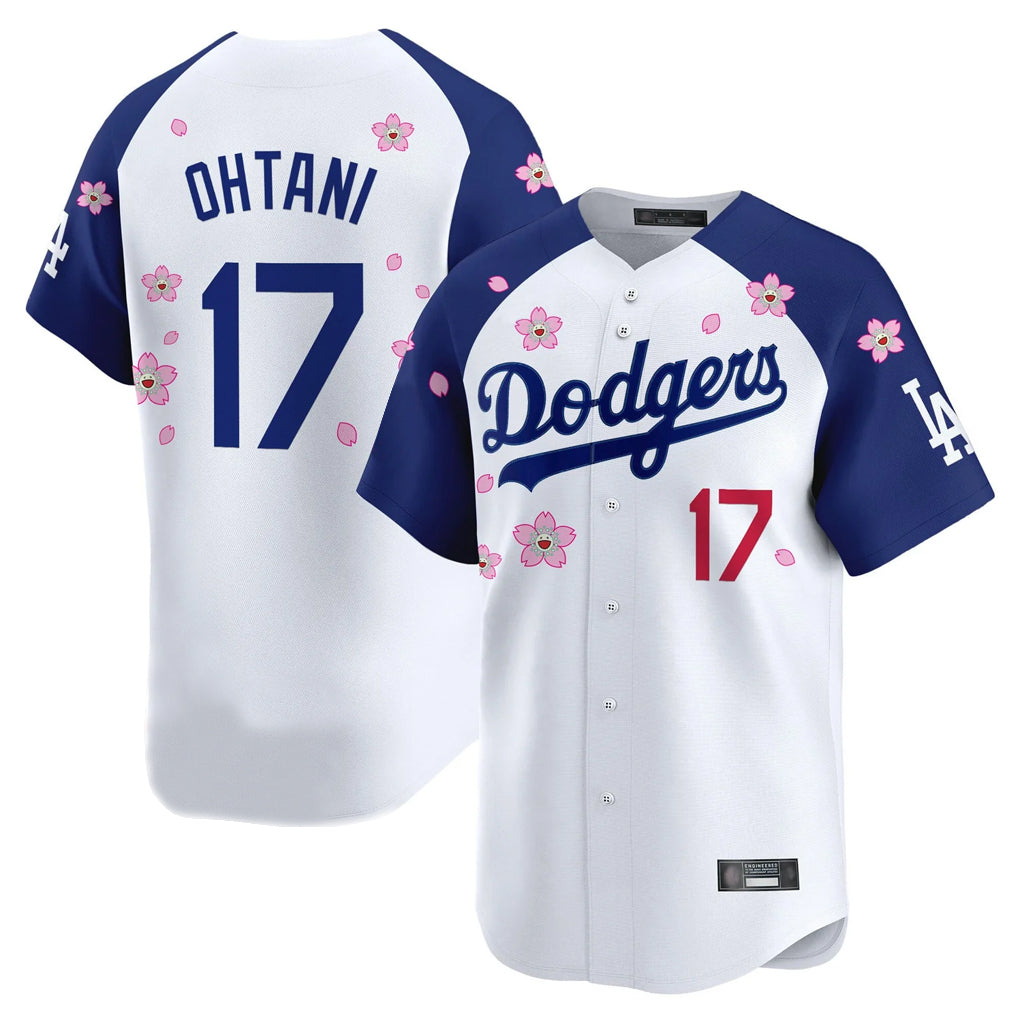Davalo LA.Dodgers #17 Shohei Ohtani Player White-Royal Tokyo Series Vapor Premier Limited Stitched Jerseys