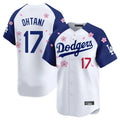 Davalo LA.Dodgers #17 Shohei Ohtani Player White-Royal Tokyo Series Vapor Premier Limited Stitched Jerseys