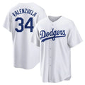 Davalo LA.Dodgers #34 Fernando Valenzuela Player White Game Home Stitched Jerseys