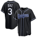 Davalo LA.Dodgers #3 Edwin D¡§aaz Player Black Carbon Limited Home Stitched Jerseys